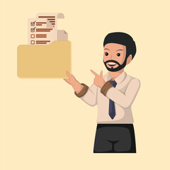 Business Documentation and Organization: A Professional Presenting Files and Checklists.