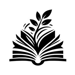 Growing Knowledge: Book & Plant Silhouette