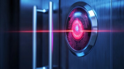 A biometric scanning smart door with retina recognition.