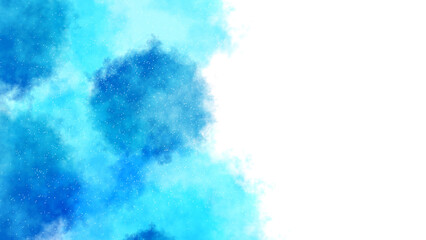 水彩絵の具で描いたような美しいグラデーション背景壁紙（青）