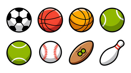 Obraz premium Collection of various sports balls. 