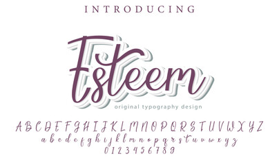 Esteem Font Stylish brush painted an uppercase vector letters, alphabet, typeface
