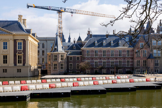 The Binnenhof in The Hague, The Netherlands. The Dutch government operates from here. The building, which is currently being renovated, is the oldest government building still in use today.