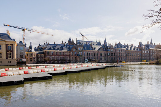 The Binnenhof in The Hague, The Netherlands. The Dutch government operates from here. The building, which is currently being renovated, is the oldest government building still in use today.