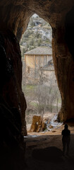 Exploring a Historic Stone Building from a Cave