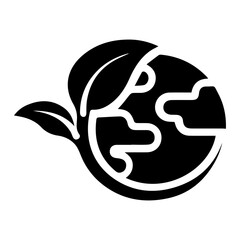 Eco world glyph icon