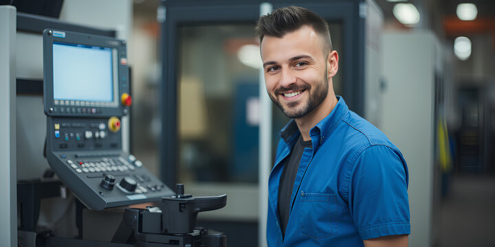 portrait of operator on CNC machines