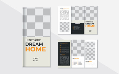  Modern Corporate Business tri fold Brochure Design templet. Creative Professional Simple Minimalist promotion layout .