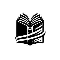 Open Book Logo: Minimalist Education Symbol