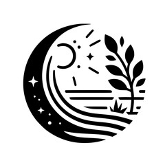 Celestial Harmony: Day and Night in Monochrome Nature