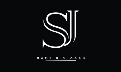 Fototapeta premium JS, SJ Abstract Letters Logo Monogram