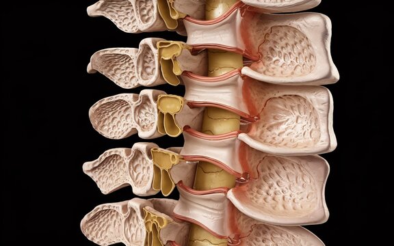 Detailed Spinal Column Anatomy Body (Spine) Cross-Section,