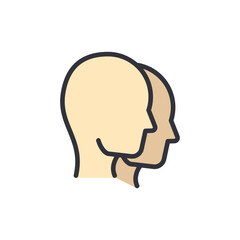 Bipolar disorder colored icons, minimalist vector illustration ,simple transparent graphic element .Isolated on white background