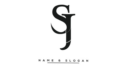 JS, SJ Abstract Letters Logo Monogram