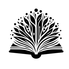 Book of Growth: Black and White Emblem of Knowledge and Nature