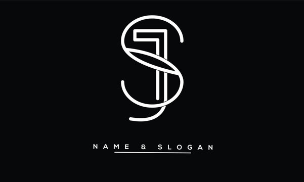 JS, SJ Abstract Letters Logo Monogram