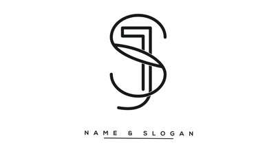 JS, SJ Abstract Letters Logo Monogram