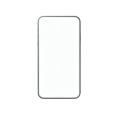 Modern smartphone with blank screen, isolated on transparent background.