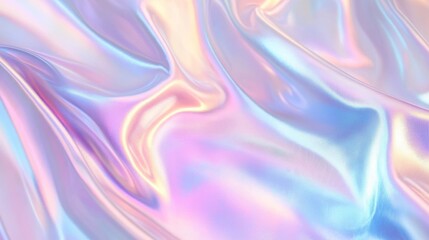 Obraz premium Soft-Focus Holographic Background with Satin-Like Texture and Gentle Iridescent Reflections
