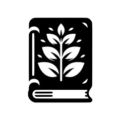 Botanical Book: Monochrome Illustration of Nature's Wisdom