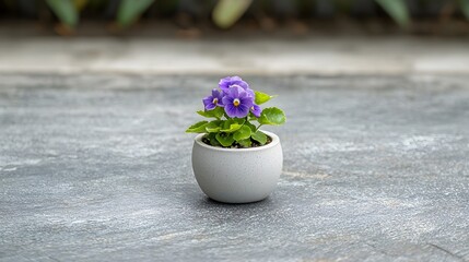 Elegant and Vibrant African Violet Houseplant with Soft Velvety Petals Blooming in a Decorative Pot Perfect for Indoor Home and Accents