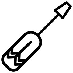 Screwdriver icon representing handyman work, construction projects, industrial tools, repair services, and Labour Day recognition with transparent background

