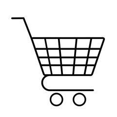 Simple wire shopping cart icon on white background