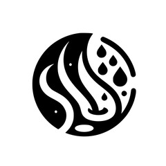 Black & White Circle Design: Calligraphy & Tears