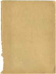 Vintage warped paper. Realistic crumpled ripped paper scrap for background, scrapbooking, paper collage making