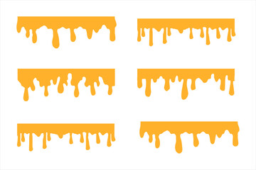 Cheese melted dripping liquid background wallpaper vector yellow in flat style design