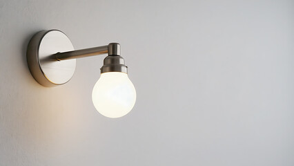 Modern wall lamp on a white wall