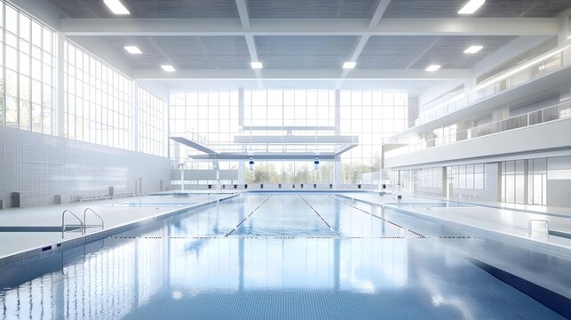 Cutting Edge Aquatic Facility with Premium Diving Platforms and Advanced Pools A Modern High Tech Oasis for Leisure Relaxation and Wellness