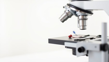 High fidelity microscope close-up with copy space for scientific research or laboratory use