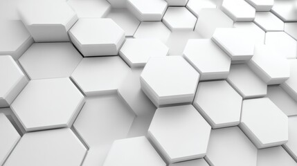 Abstract white hexagon pattern background, technology design