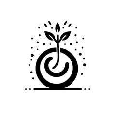 Sprout Circle: Minimalist Growth Icon