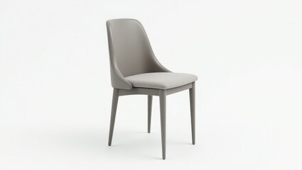 Obraz premium Modern Grey Upholstered Dining Chair Contemporary Design Stylish Seating Furniture