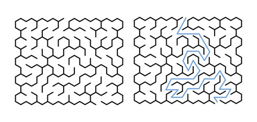 Hexagonal Labyrinth Maze for Kids