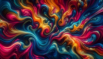 Obraz premium Psychedelic abstract waves with trippy color explosion and fluid motion in an energetic composition