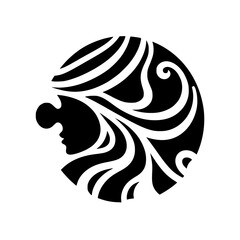 Silhouetted Woman: A Circle of Elegance