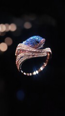 Fototapeta premium Opulent fish ring, Dazzling aquatic elegance on a dark background