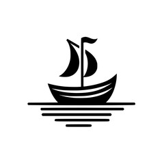 Simple Sailboat Silhouette: Calm Waters and Coastal Charm