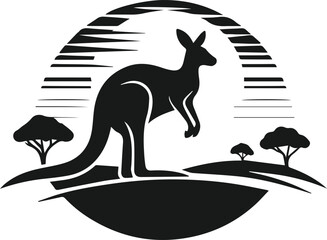 kangaroo vector animal silhouette