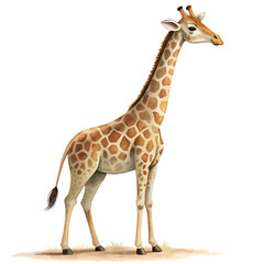 Fototapeta premium A tall giraffe with a long neck, spotted pattern 