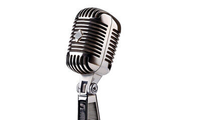 Fototapeta premium retro microphone isolated on transparent background.
