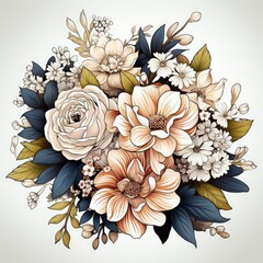 Beautiful Vintage Botanical Illustration in Vector Art with Elegant Plant Details