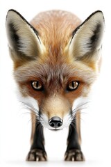 Fototapeta premium A fox with red fur and a red nose