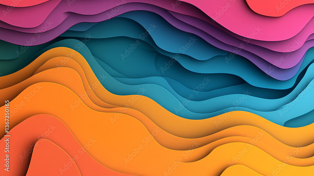 Poster intricate colorful background composed of many layers with vibrant gradient overlays creating a dyna