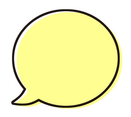 シンプルな吹き出し　イラスト素材　黄色