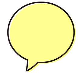 シンプルな吹き出し　イラスト素材　黄色
