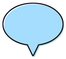 シンプルな吹き出し　イラスト素材　青